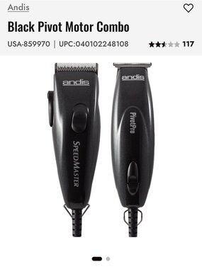 Andis Black Pivot Motor Combo Clippers and Trimmer